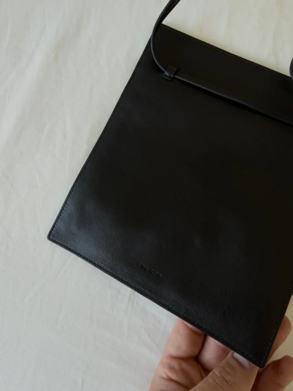The Row Black Leather Bag with Removable Shoulder Strap